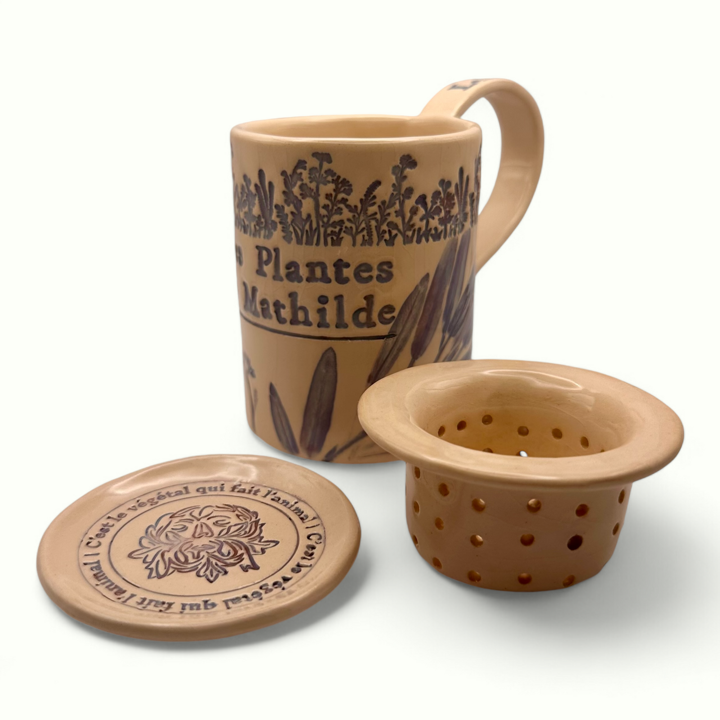 Ensemble tasse, coupelle et infuseur