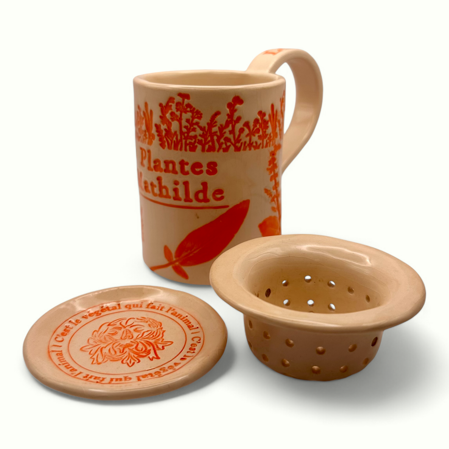 Ensemble tasse, coupelle et infuseur