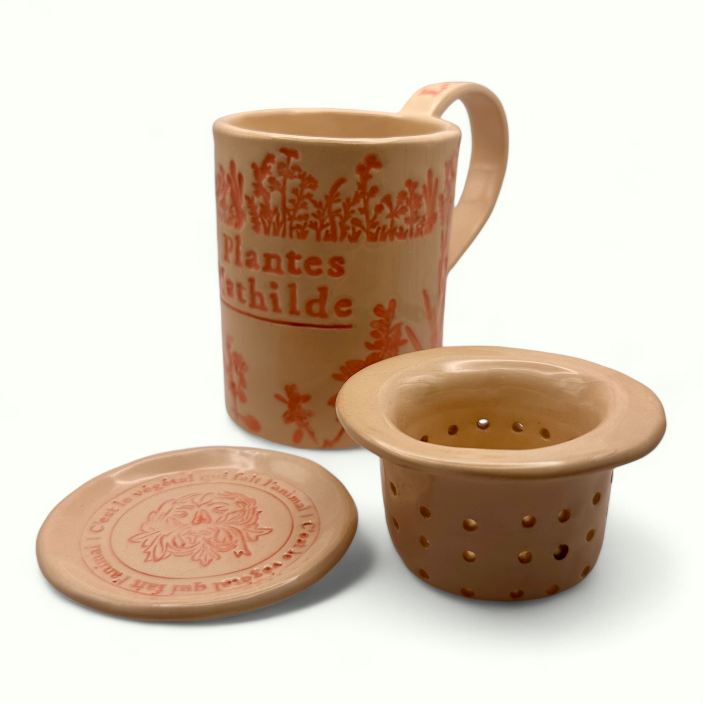 Ensemble tasse, coupelle et infuseur