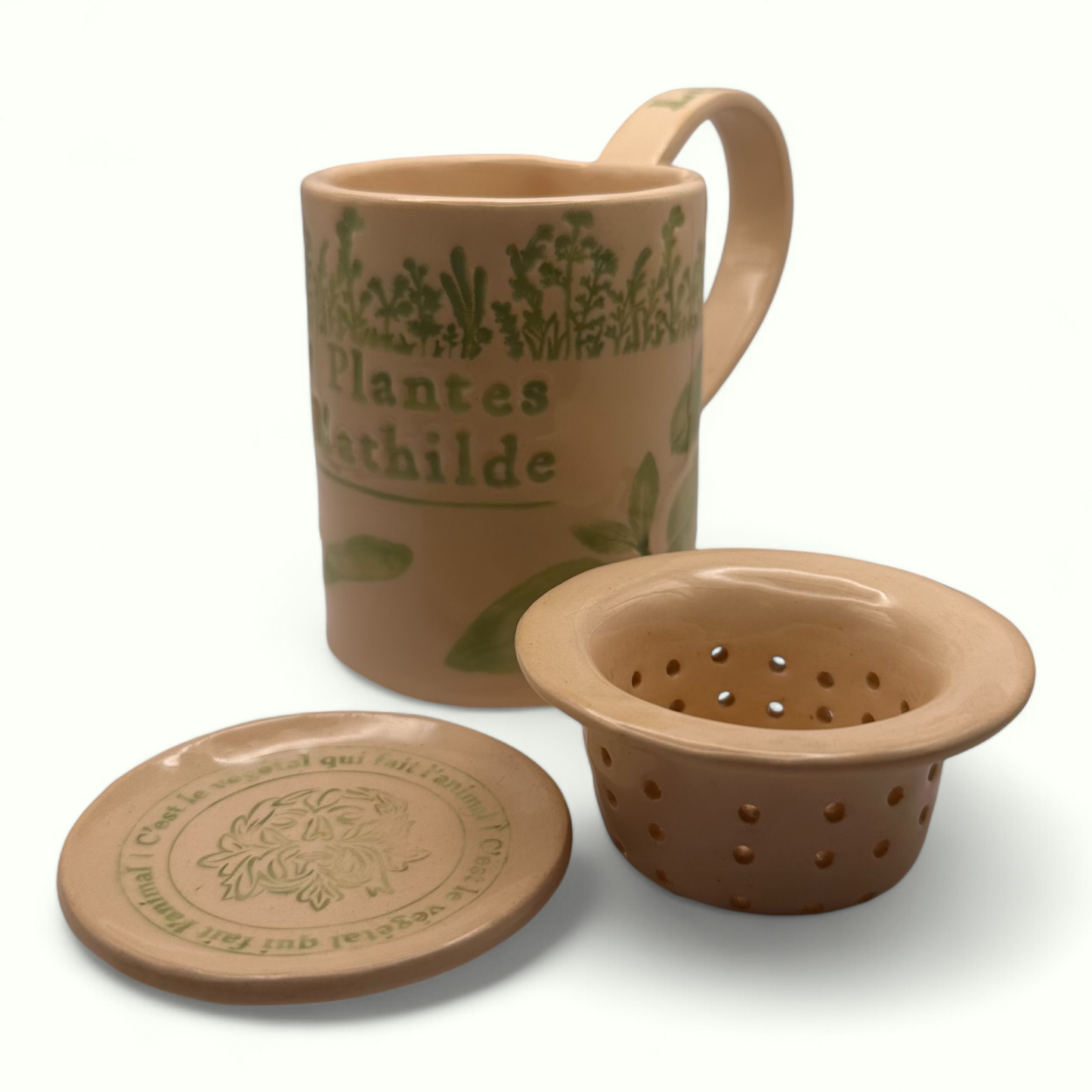 Ensemble tasse, coupelle et infuseur